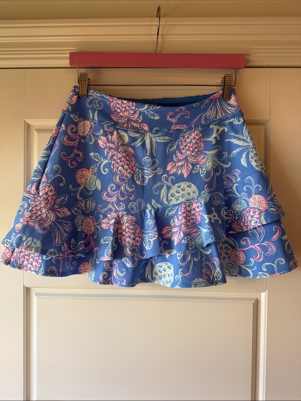 Lilly Pulitzer Blue Floral Ruffle Skort